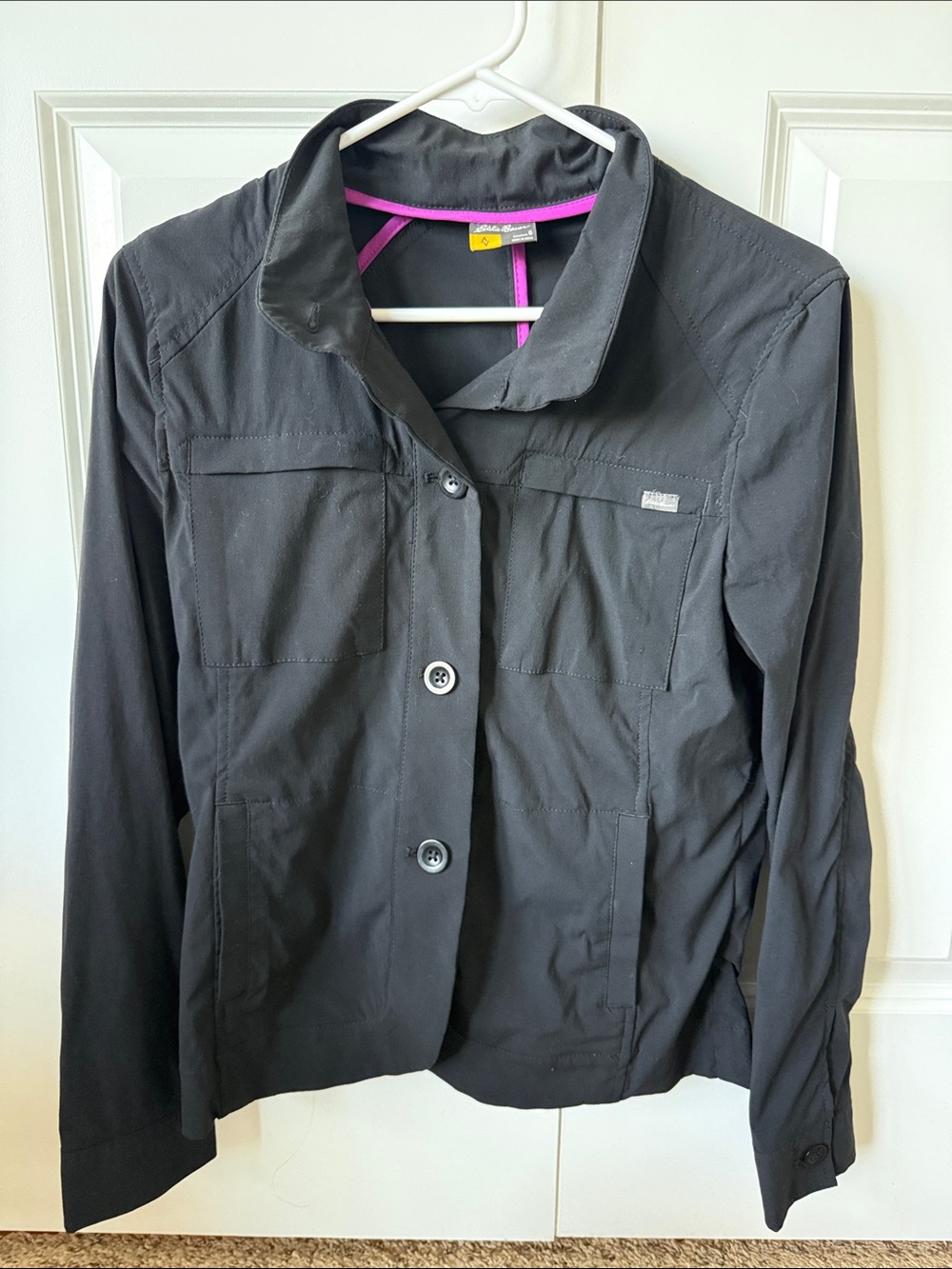 Eddie Bauer Black Button-Front Utility Jacket